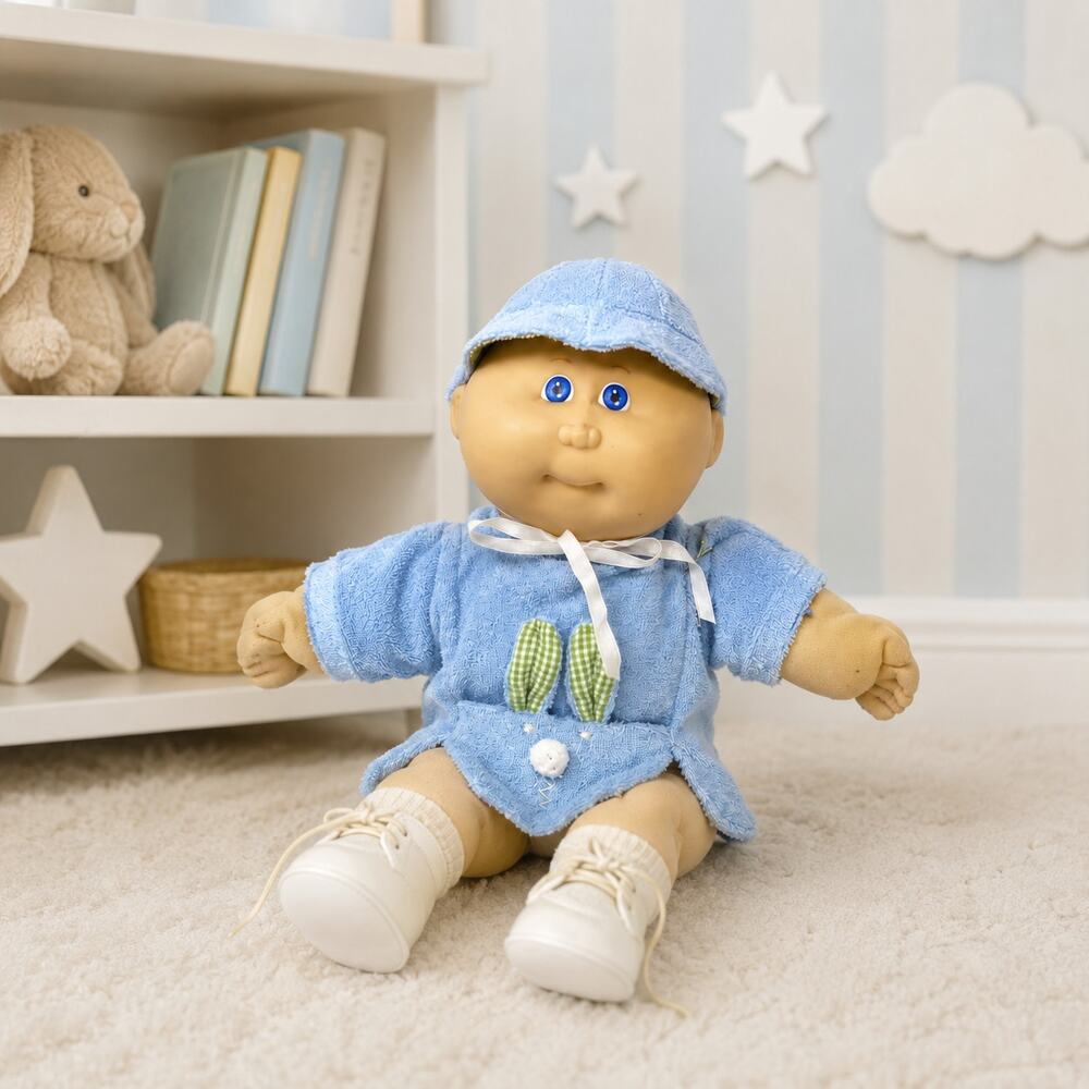 Vintage Cabbage Patch Kids Preemie Boy Doll 1982 Blue Coleco Xavier Roberts